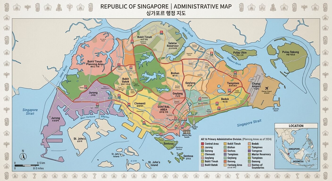 Map of Singapore showing PAB, PMD, and PMA device zones under e-bike laws Asia 2026