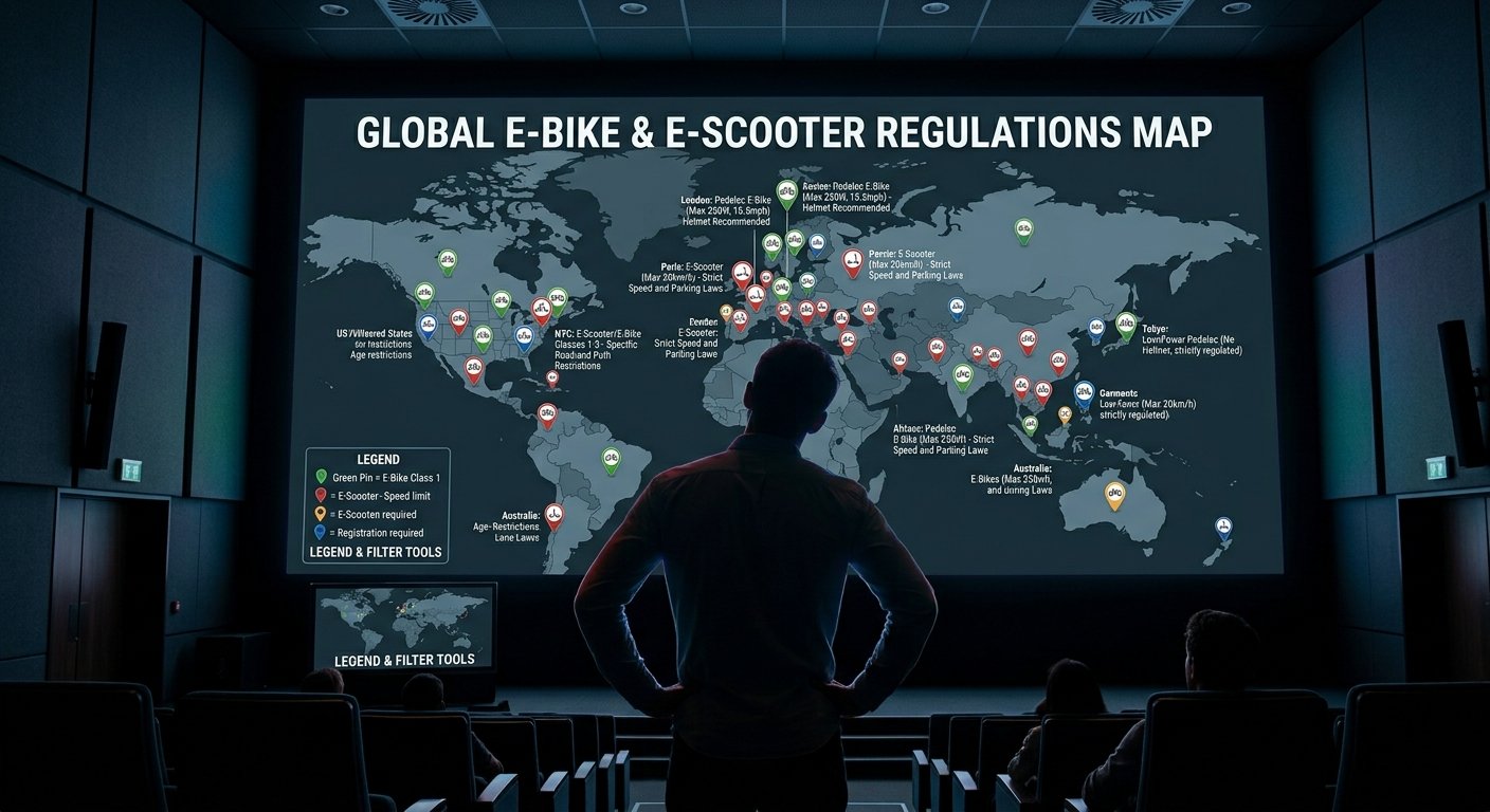 Global e-bike and e-scooter laws map 2026
